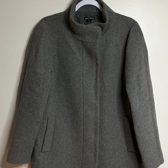 J Crew Mercantile Coat Jacket Gray Wool Modern Minimalist Classic 14 - Picture 1 of 7